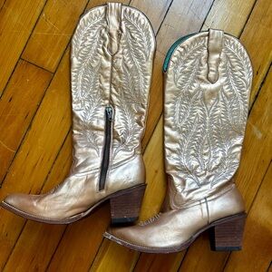 Rose gold Corral cowboy boot